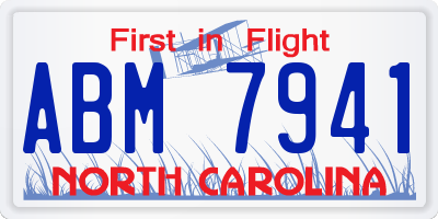NC license plate ABM7941