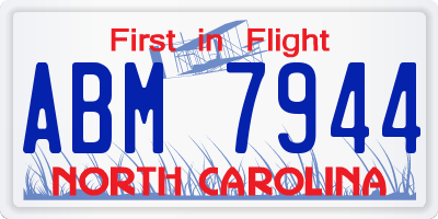 NC license plate ABM7944