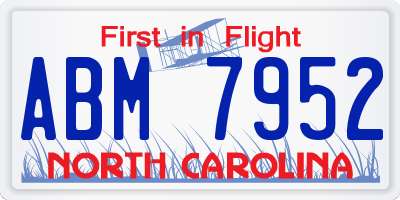 NC license plate ABM7952