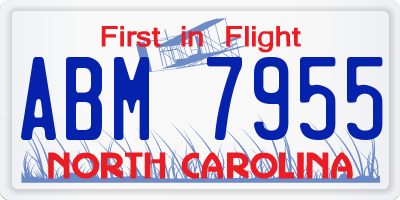 NC license plate ABM7955