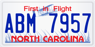 NC license plate ABM7957