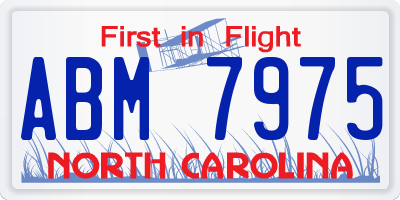 NC license plate ABM7975