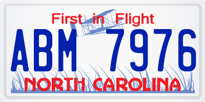 NC license plate ABM7976