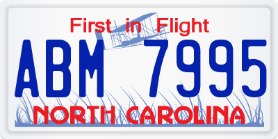 NC license plate ABM7995