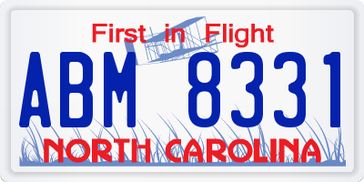 NC license plate ABM8331