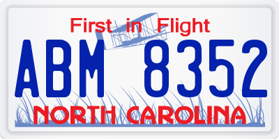 NC license plate ABM8352