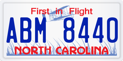 NC license plate ABM8440