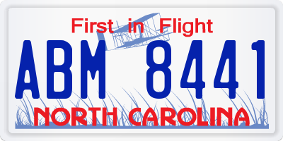NC license plate ABM8441