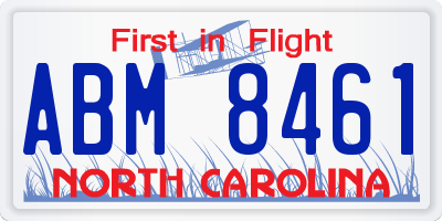 NC license plate ABM8461