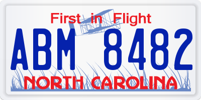 NC license plate ABM8482