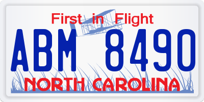 NC license plate ABM8490