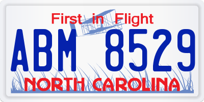 NC license plate ABM8529