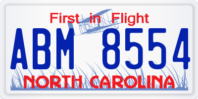 NC license plate ABM8554
