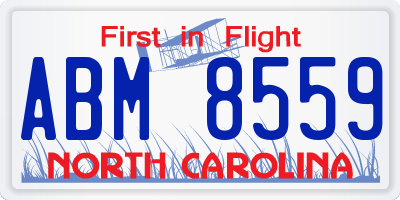 NC license plate ABM8559