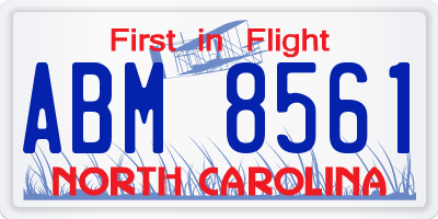 NC license plate ABM8561