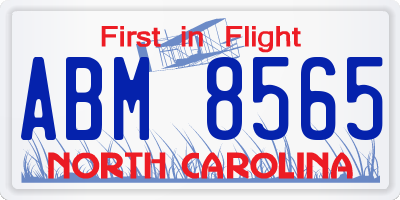 NC license plate ABM8565
