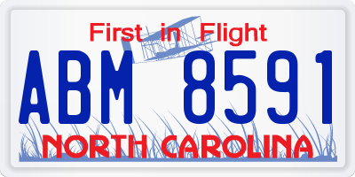 NC license plate ABM8591