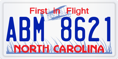 NC license plate ABM8621