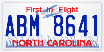 NC license plate ABM8641