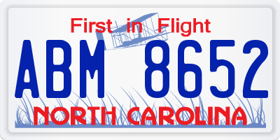 NC license plate ABM8652