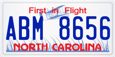 NC license plate ABM8656