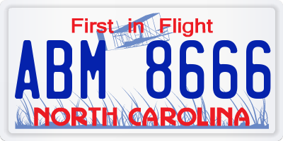 NC license plate ABM8666
