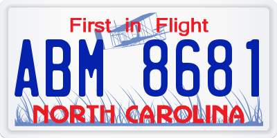 NC license plate ABM8681