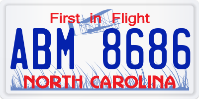 NC license plate ABM8686