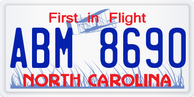 NC license plate ABM8690