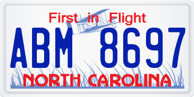 NC license plate ABM8697