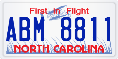 NC license plate ABM8811