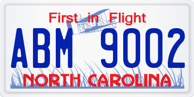 NC license plate ABM9002