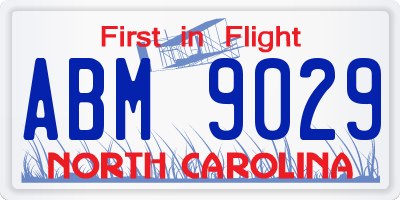 NC license plate ABM9029