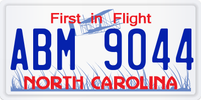 NC license plate ABM9044