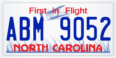 NC license plate ABM9052