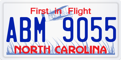 NC license plate ABM9055