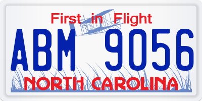 NC license plate ABM9056