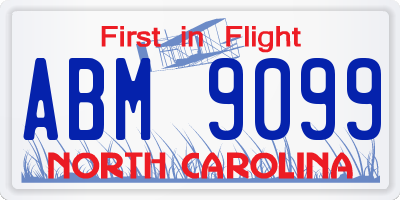 NC license plate ABM9099