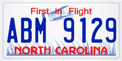 NC license plate ABM9129