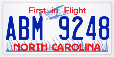 NC license plate ABM9248