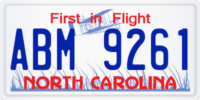 NC license plate ABM9261