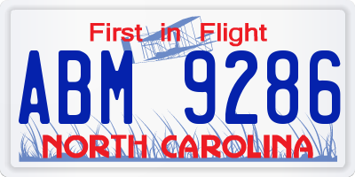 NC license plate ABM9286