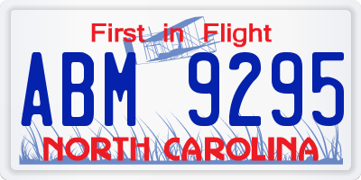 NC license plate ABM9295