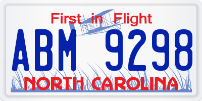 NC license plate ABM9298