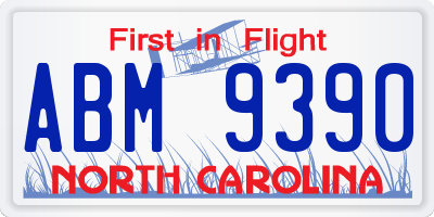 NC license plate ABM9390