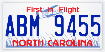 NC license plate ABM9455