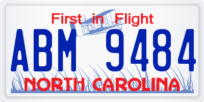 NC license plate ABM9484