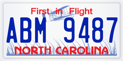 NC license plate ABM9487