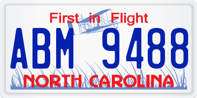 NC license plate ABM9488