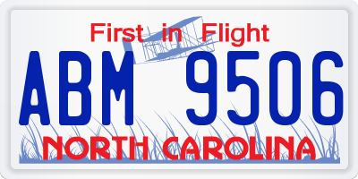 NC license plate ABM9506